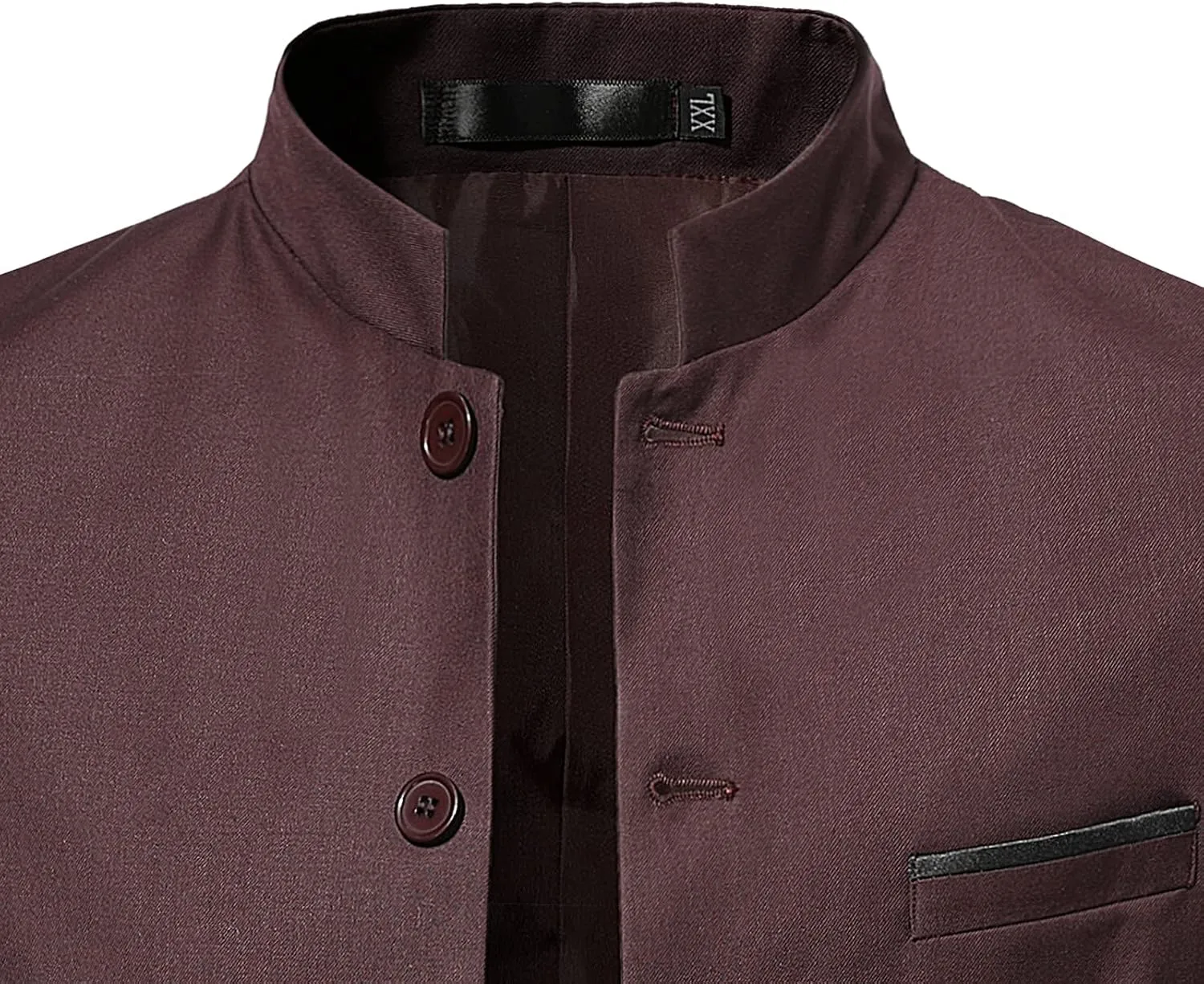 Men's Chinese Tunic Suits Mandarin Collar Formal Suit Jacket Solid Slim Fit Front Button Blazer Traditional Uniform