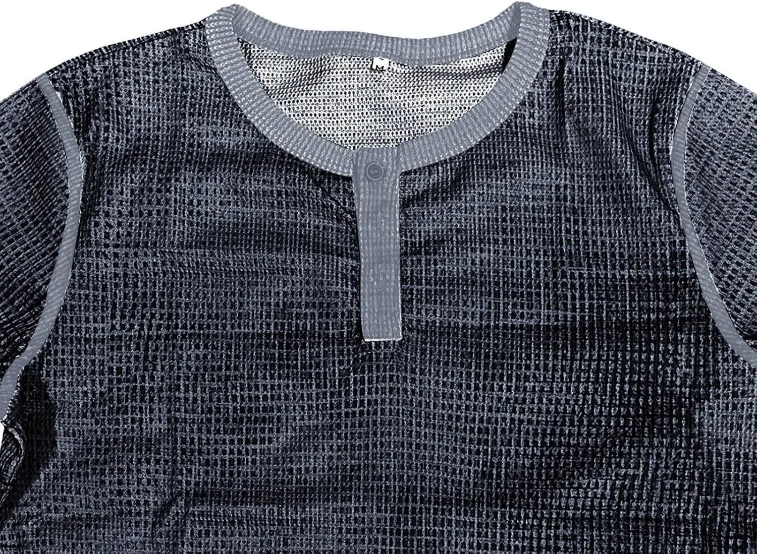 Mens Distressed Henley Shirts Short Sleeve Button Down V Neck T-Shirts Classic Golf Shirt Summer Slim Fit Casual Tops