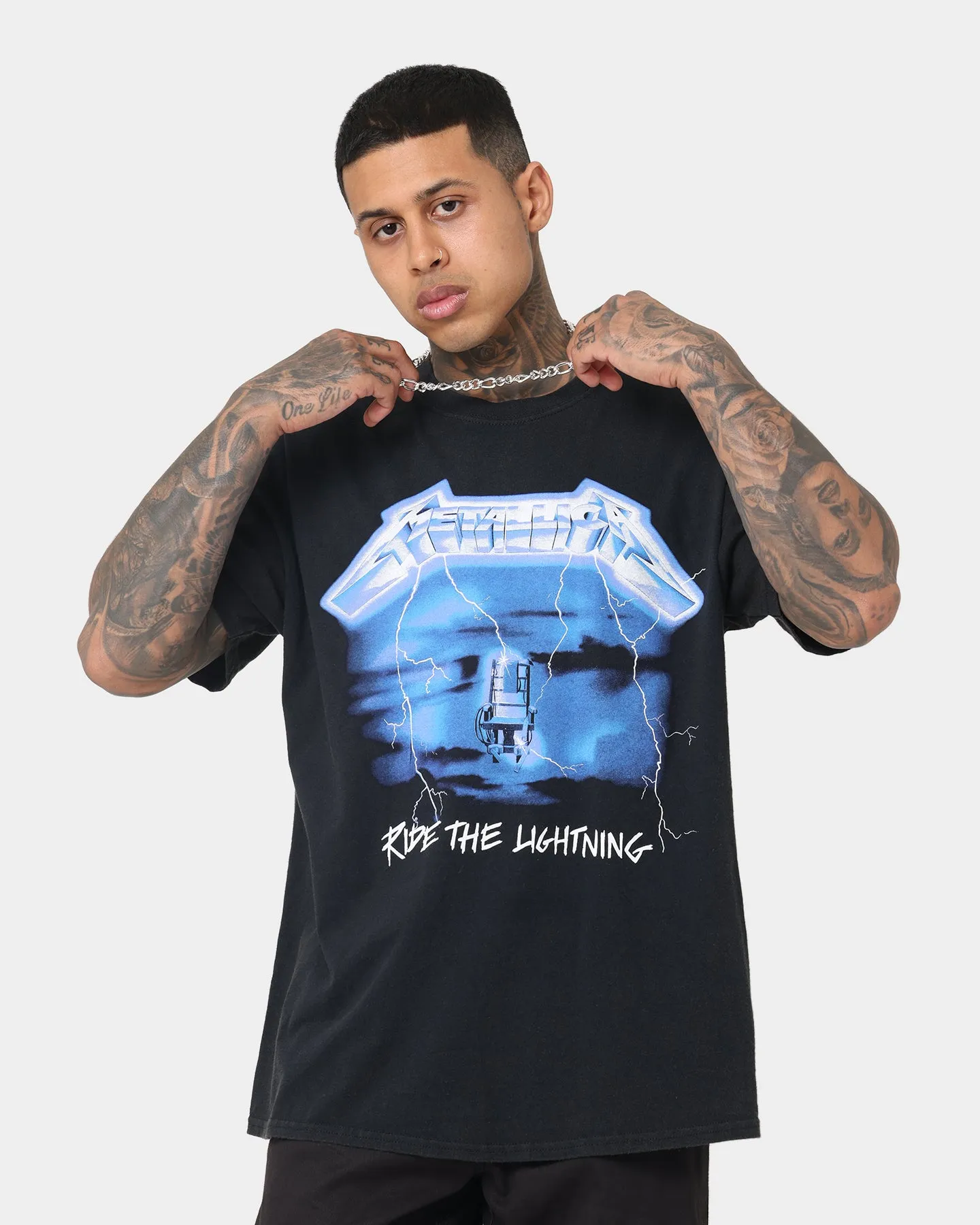 Metallica Ride the Lightning Vintage Tee Washed Black