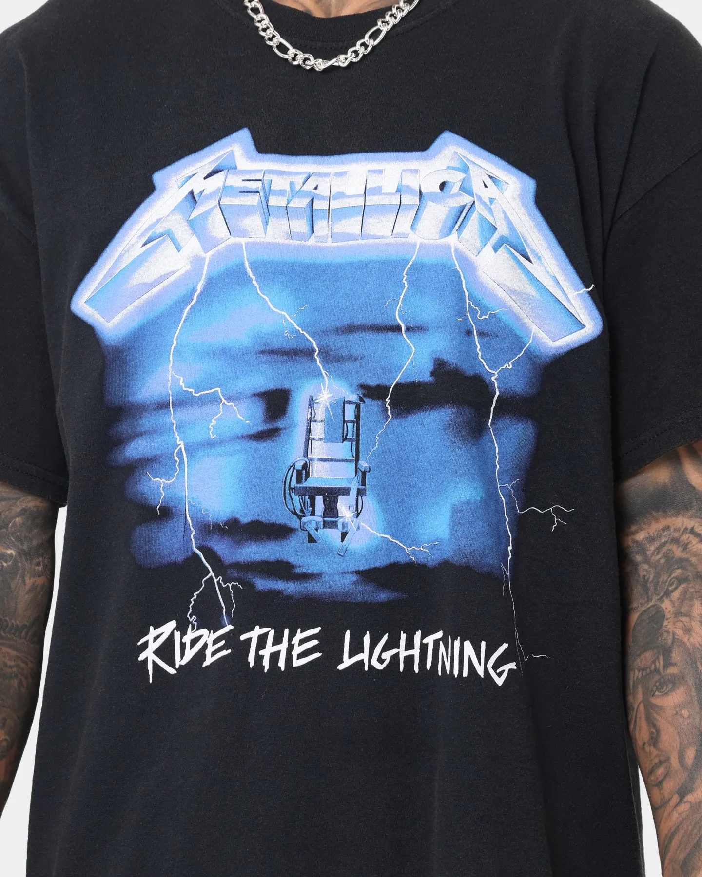Metallica Ride the Lightning Vintage Tee Washed Black
