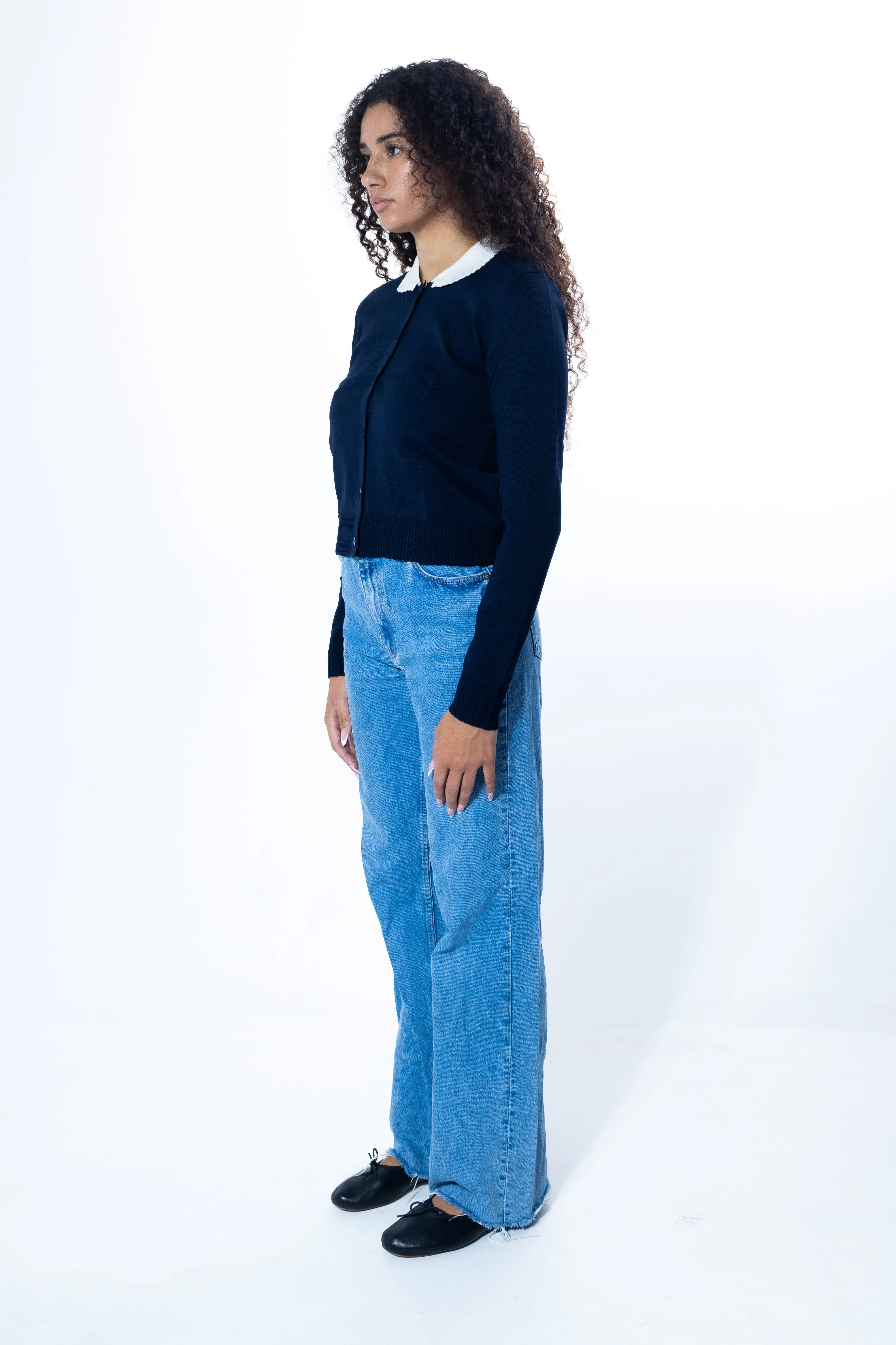 MS. PENNYWORTH CARDIGAN NAVY LONG