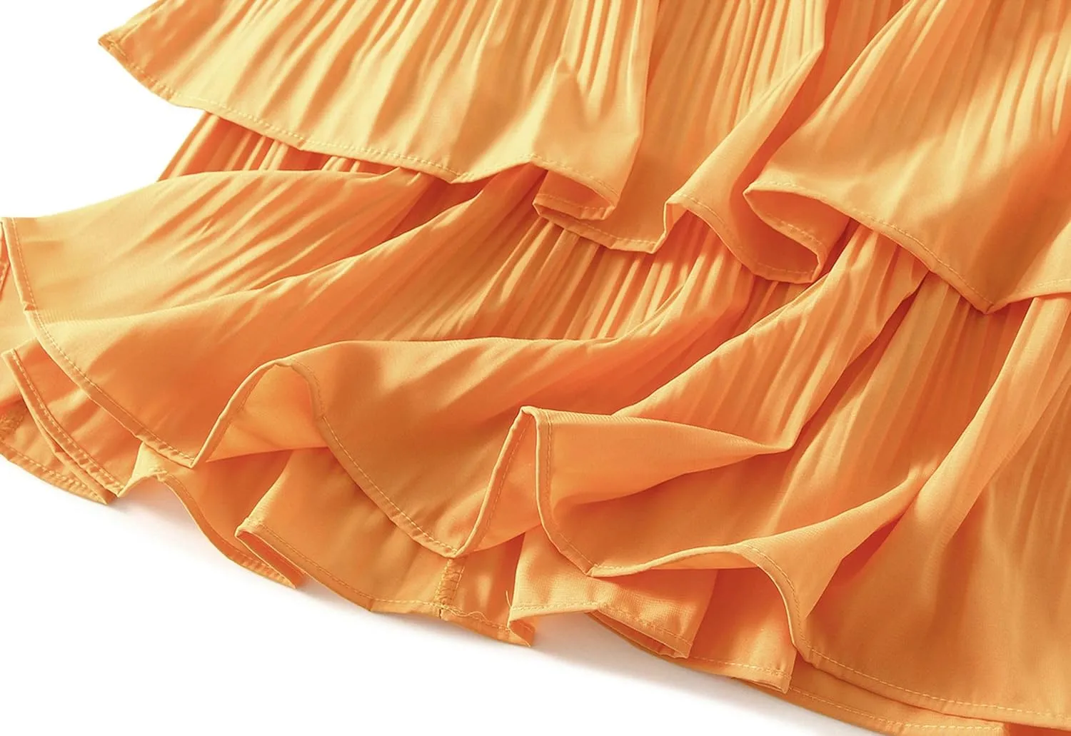 Multi-Layers Ruffle Skirt for Women A-line Flared Midi Tutu Pleated Skirts Fashion Party Wedding Skirt