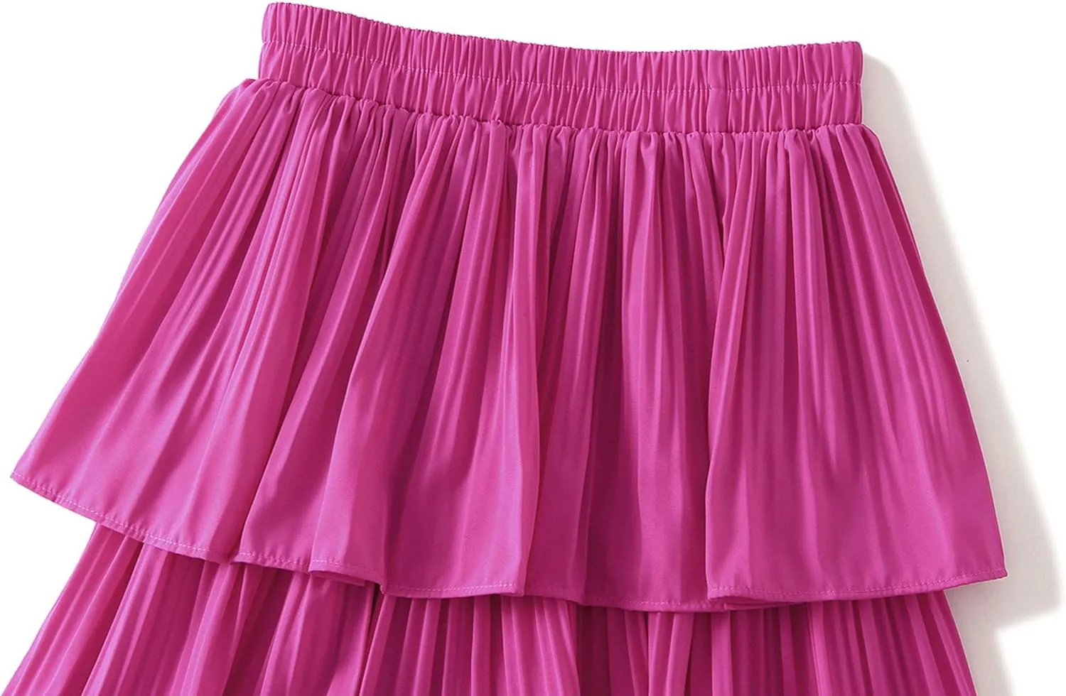 Multi-Layers Ruffle Skirt for Women A-line Flared Midi Tutu Pleated Skirts Fashion Party Wedding Skirt