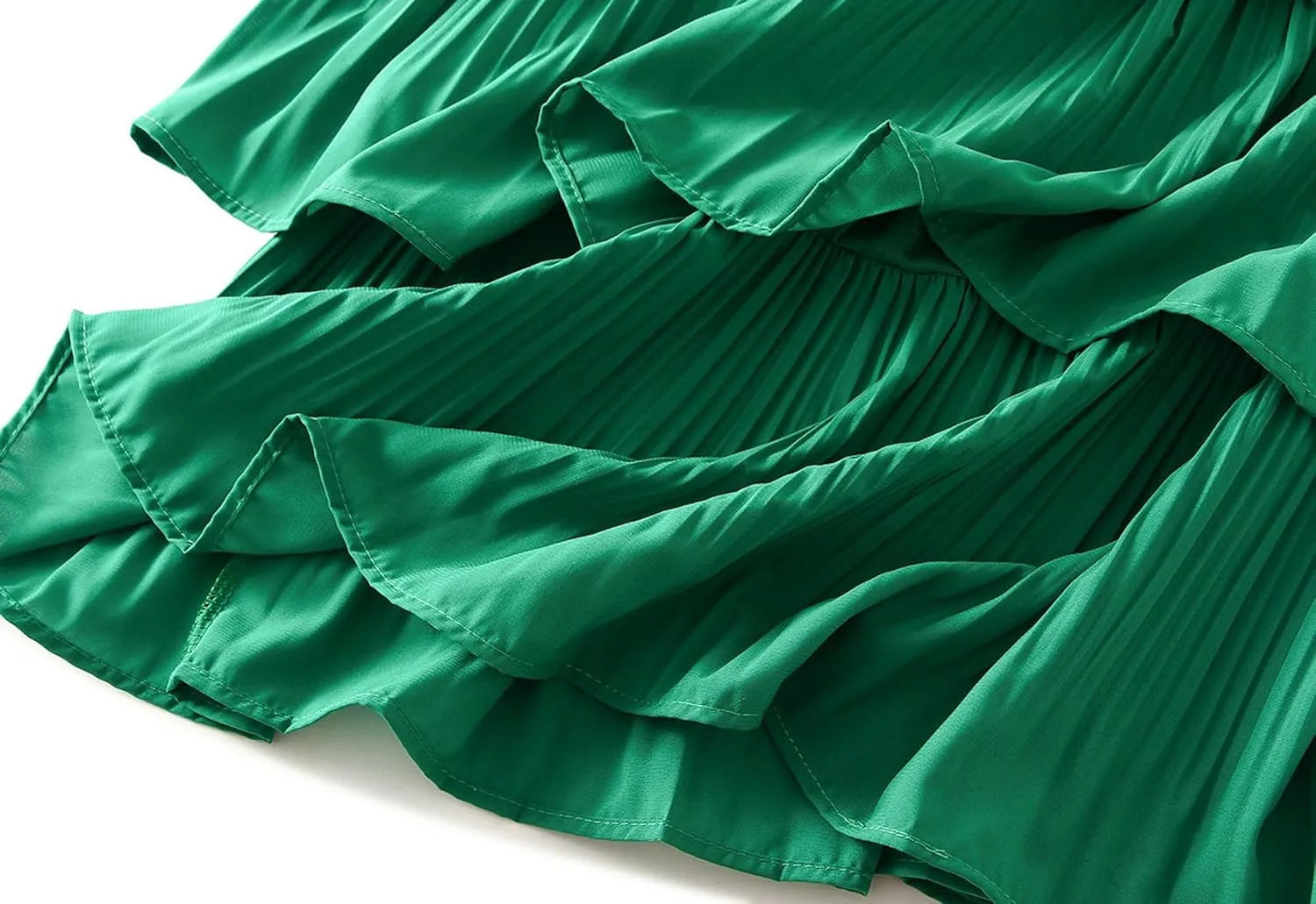 Multi-Layers Ruffle Skirt for Women A-line Flared Midi Tutu Pleated Skirts Fashion Party Wedding Skirt