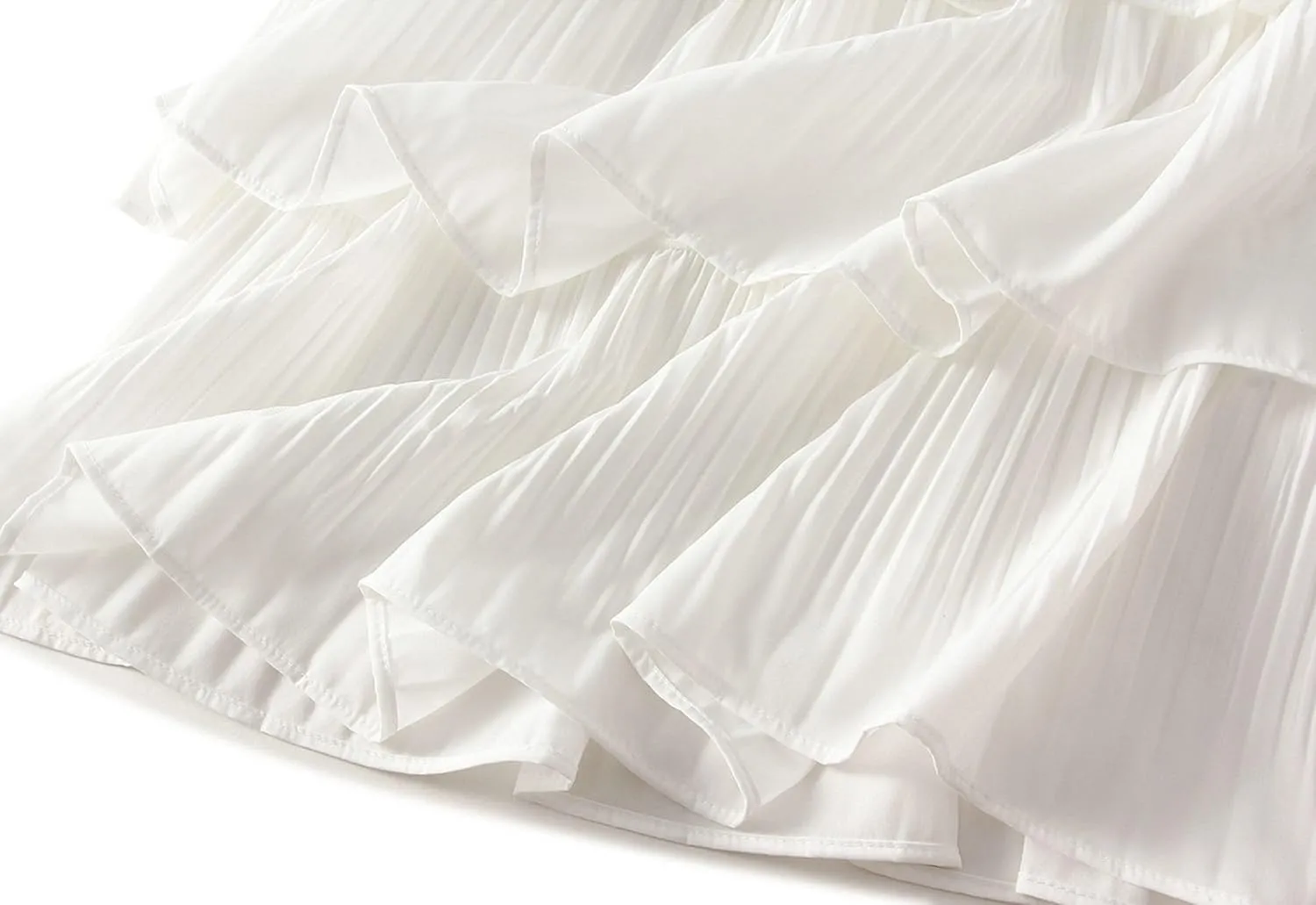 Multi-Layers Ruffle Skirt for Women A-line Flared Midi Tutu Pleated Skirts Fashion Party Wedding Skirt