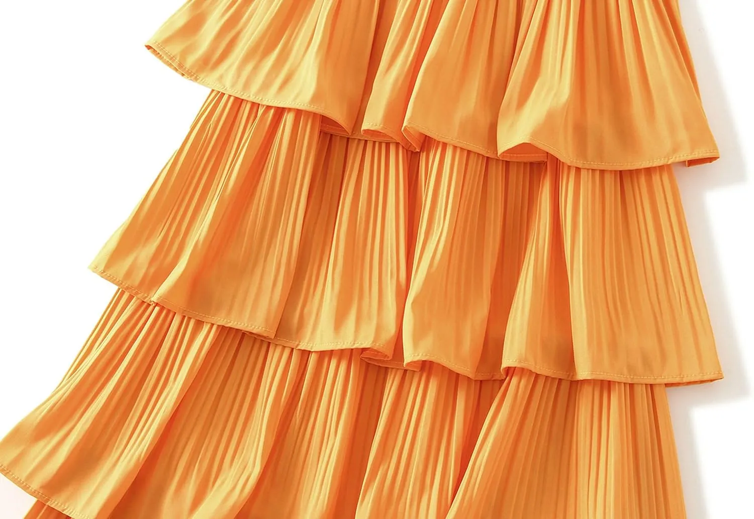 Multi-Layers Ruffle Skirt for Women A-line Flared Midi Tutu Pleated Skirts Fashion Party Wedding Skirt