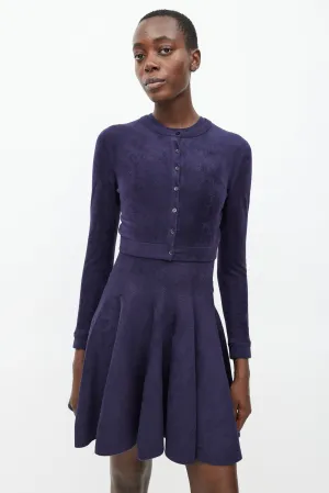 Navy Cropped Cardigan