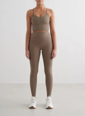 Nougat Ribbed Performance Tights