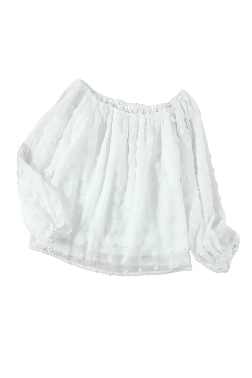 Off Shoulder Swiss Dot Blouse