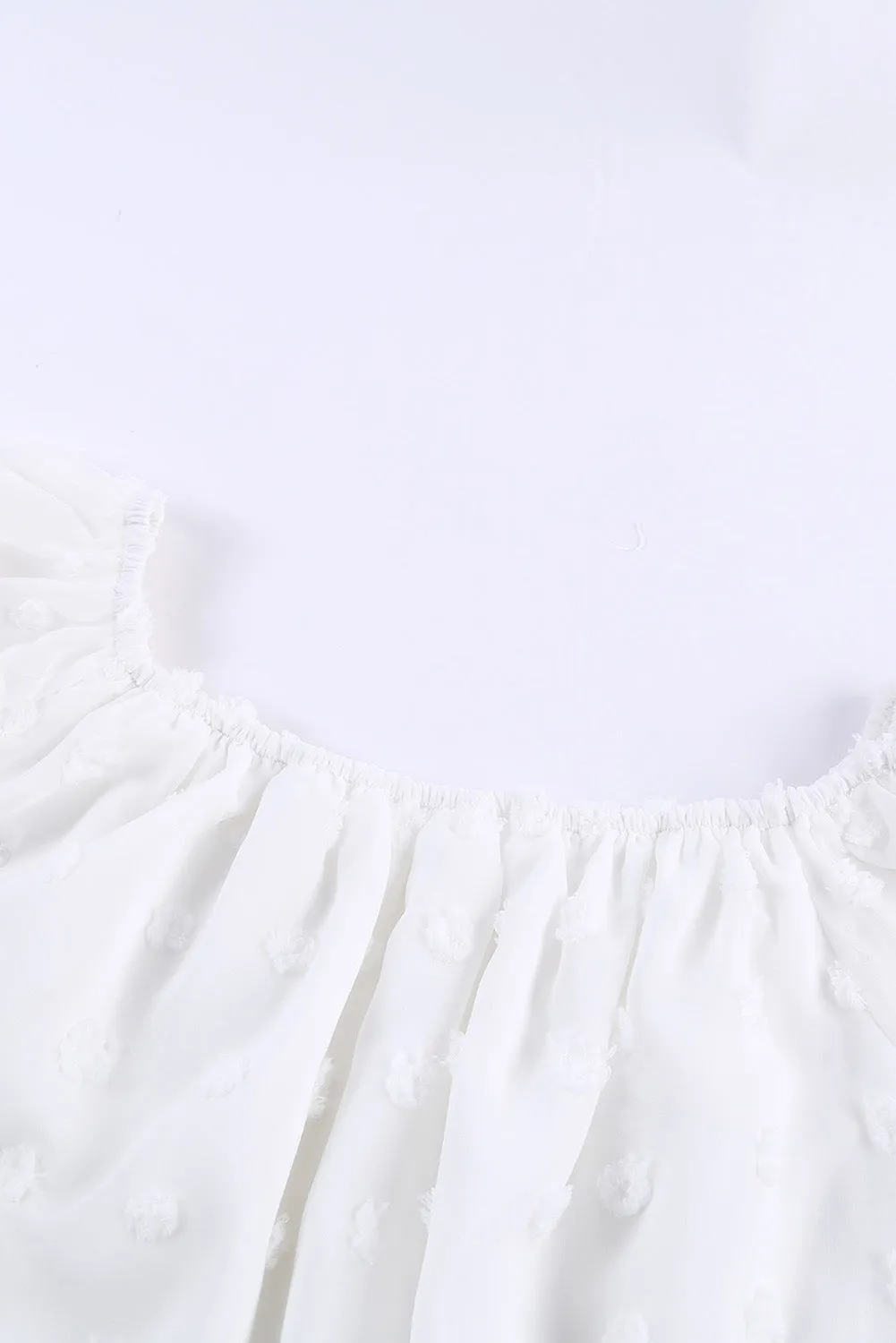Off Shoulder Swiss Dot Blouse