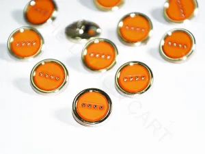 Orange Round Circular Acrylic Buttons