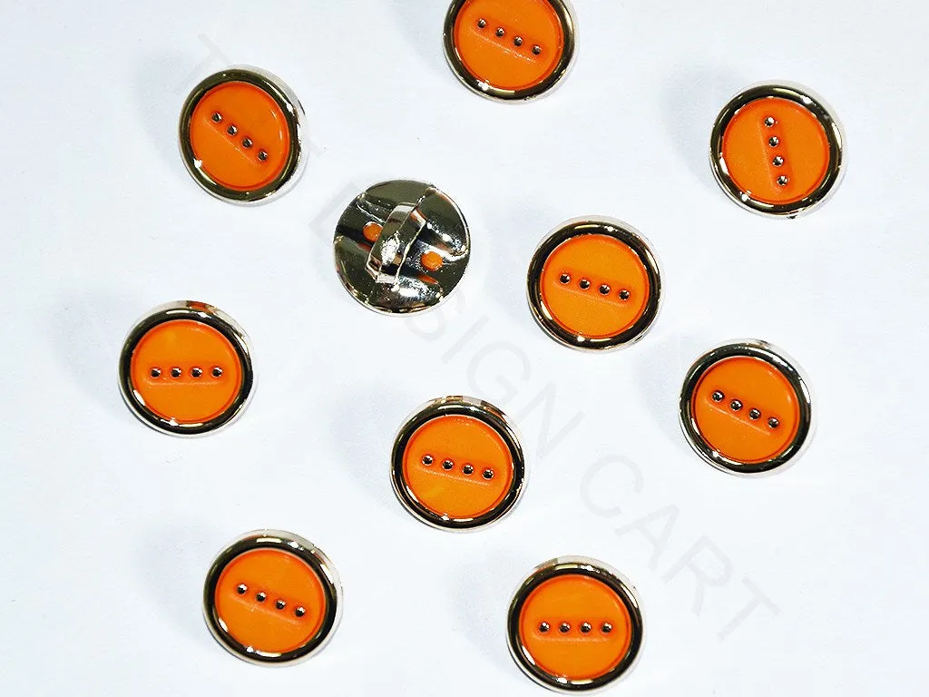 Orange Round Circular Acrylic Buttons