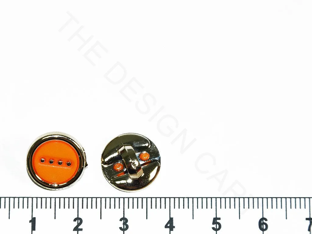 Orange Round Circular Acrylic Buttons