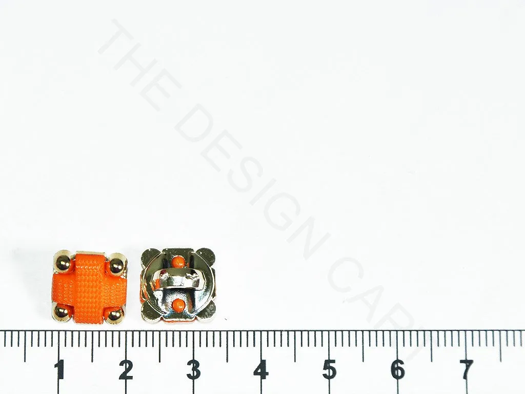 Orange Square Acrylic Buttons