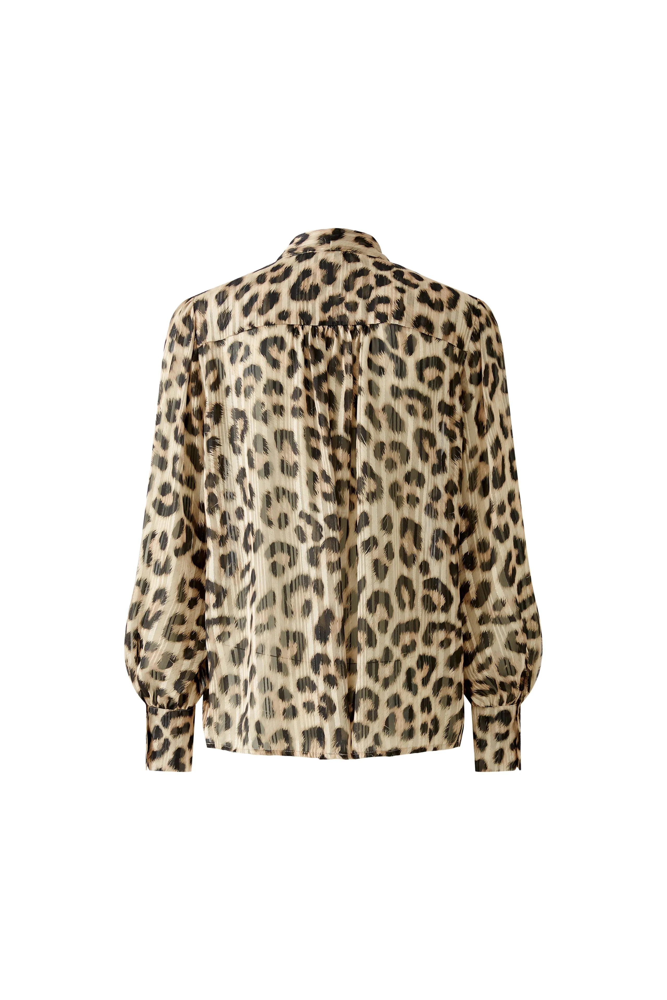 Oui Blouse Animal Print Camel/Grey
