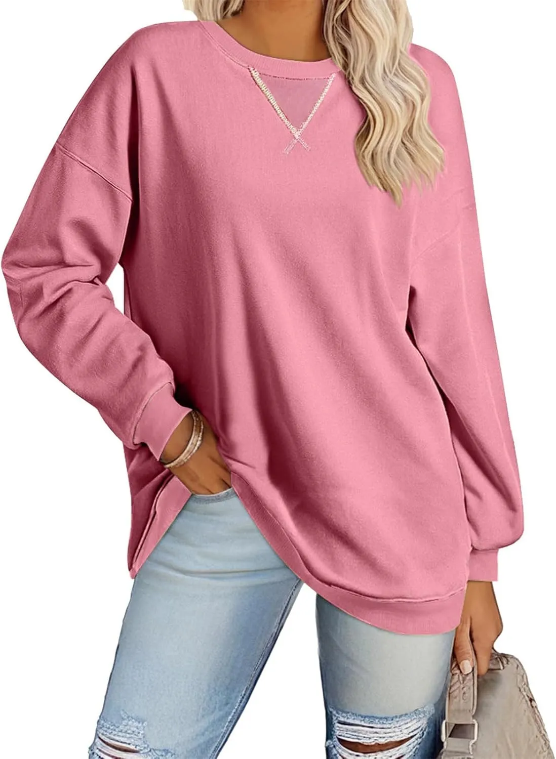 Oversized Crewneck Sweatshirt For Women Fall Fashion 2024 Casual Loose Soft Pullover Tops Long Sleeve y2k Clothes