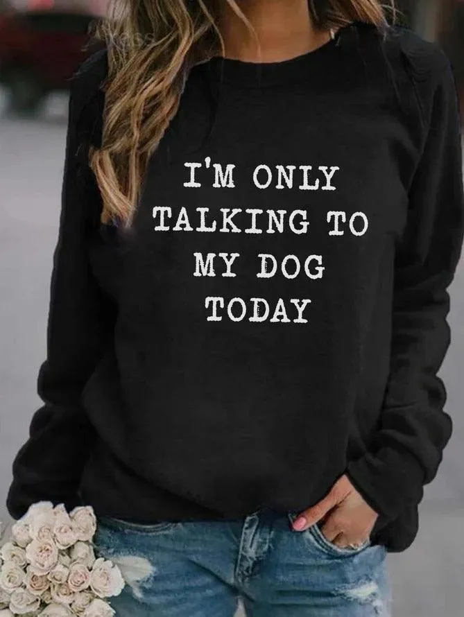 Oversized Sweatshirt With Pullover Round Neck Print