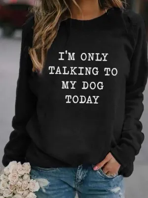Oversized Sweatshirt With Pullover Round Neck Print