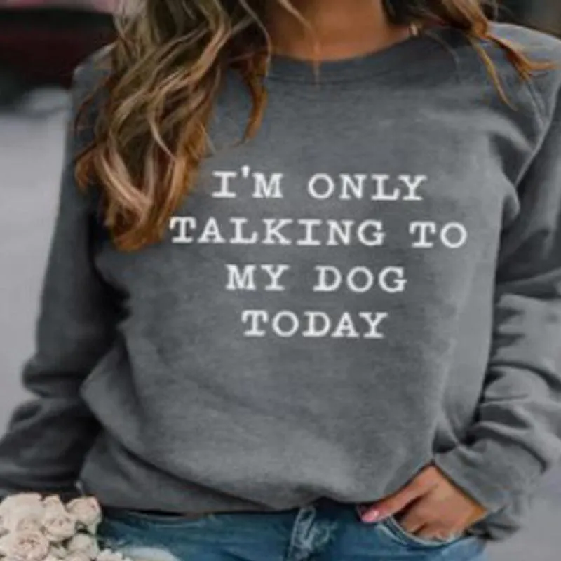Oversized Sweatshirt With Pullover Round Neck Print
