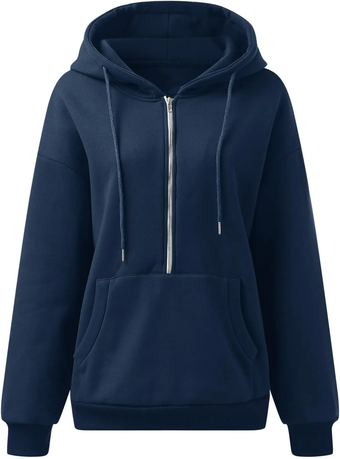 Oversized Womens Sweatshirts Half Zip Pullover Teen Girls Fall Casual Loose Solid Long Sleeve Hooded Sweatshirts Y2k Clothes