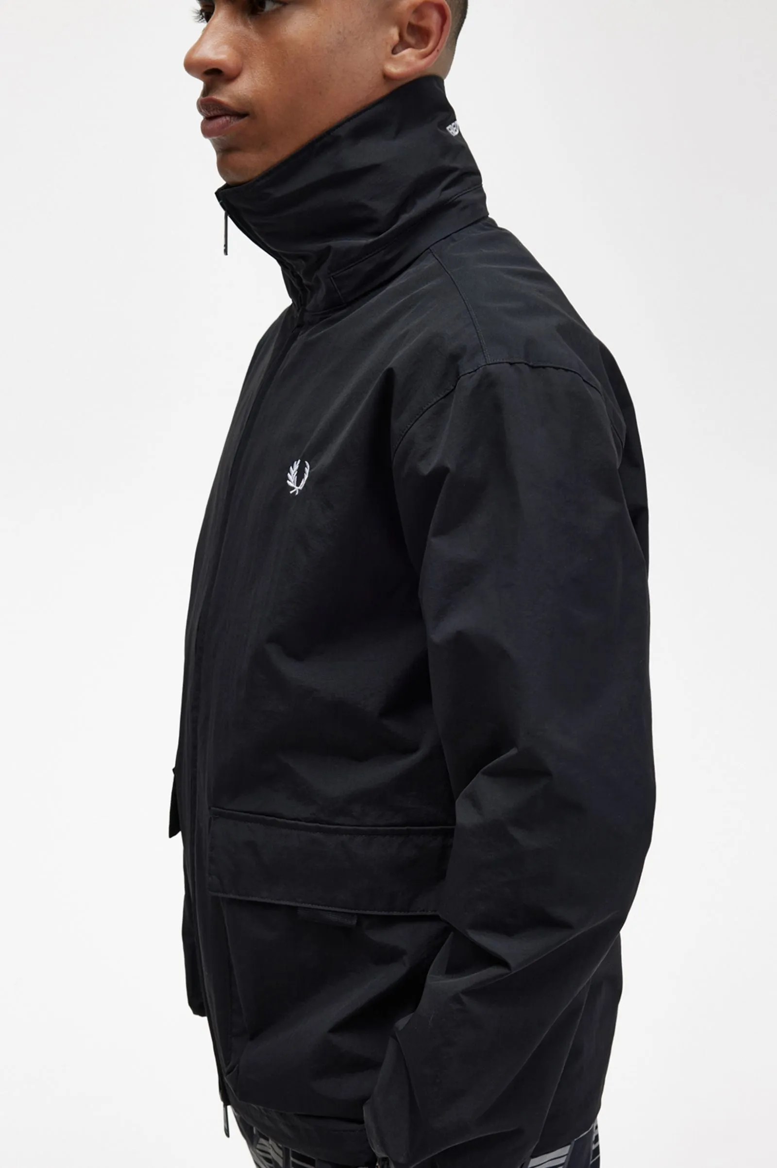 Patch Pocket Zip Through Jacket (Black)