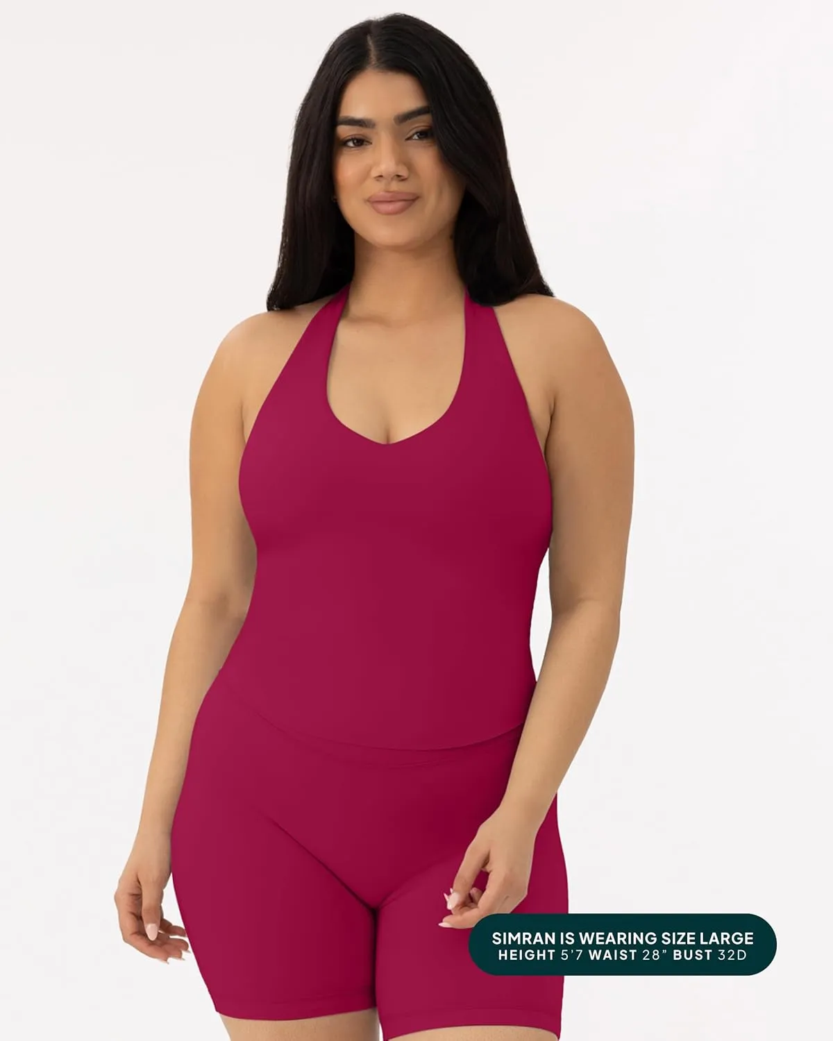 PAVOI ACTIVE Workout Halter Tops for Women Built in Bra - Low Support V Neck Backless Sports Tank Top Shelf Bra - HiPerform