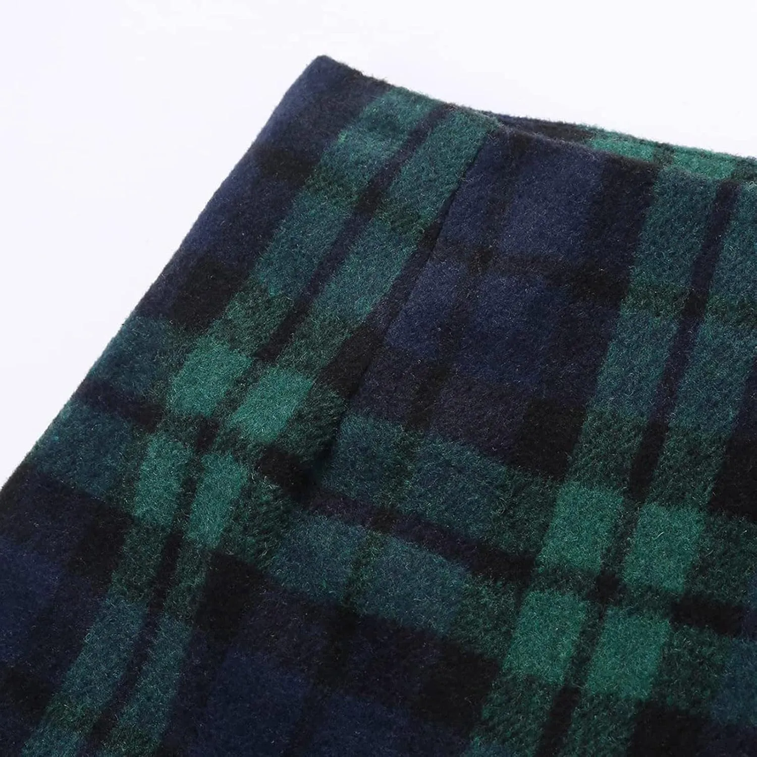 Pencil Skirt for Women Elegant Tartan High Waisted Casual Work Office Bodycon Slim Pull On Soft Checked Vintage Mini Skirt