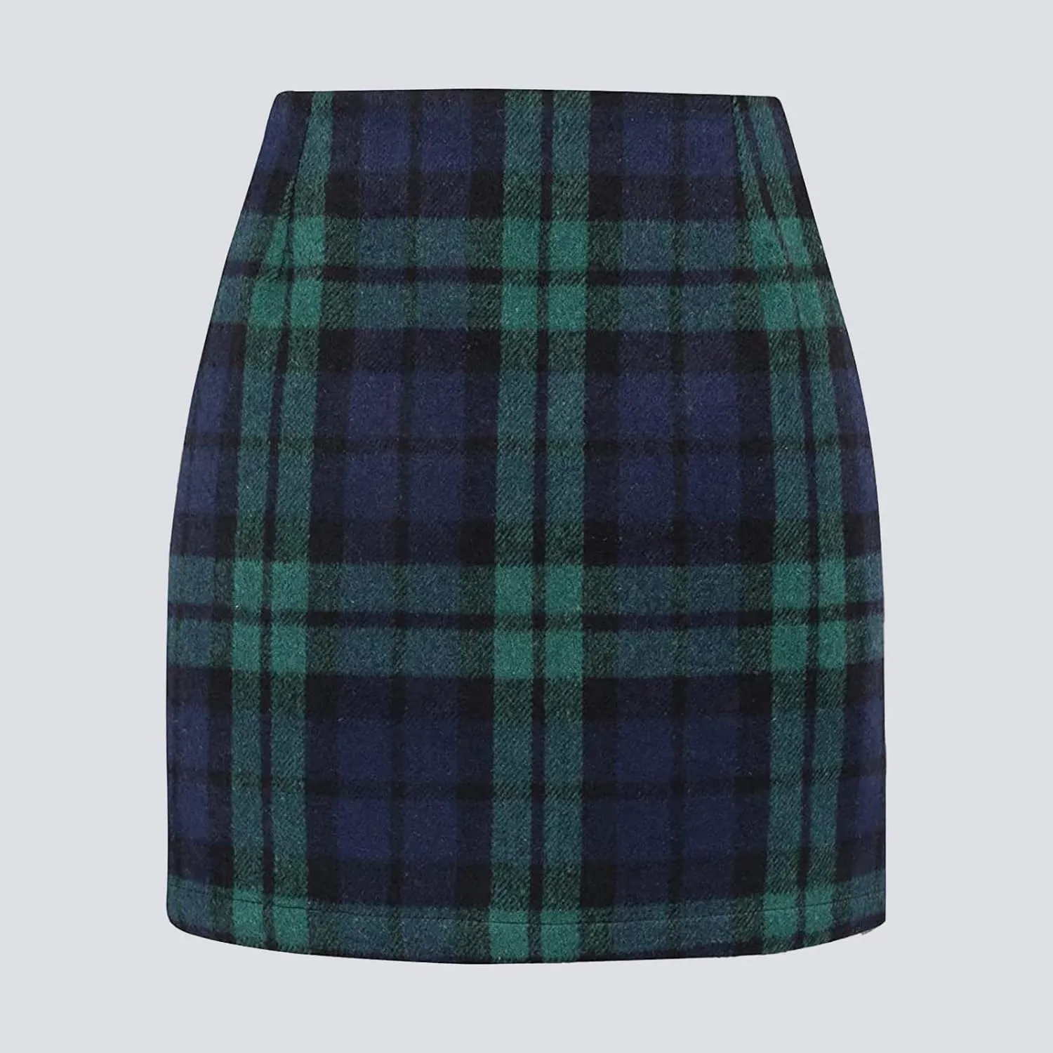 Pencil Skirt for Women Elegant Tartan High Waisted Casual Work Office Bodycon Slim Pull On Soft Checked Vintage Mini Skirt