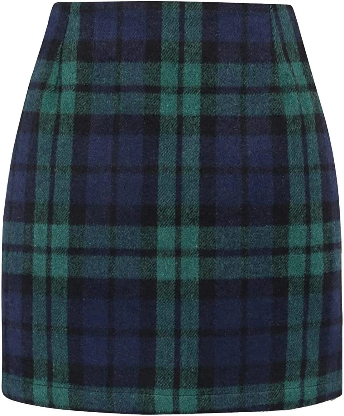 Pencil Skirt for Women Elegant Tartan High Waisted Casual Work Office Bodycon Slim Pull On Soft Checked Vintage Mini Skirt