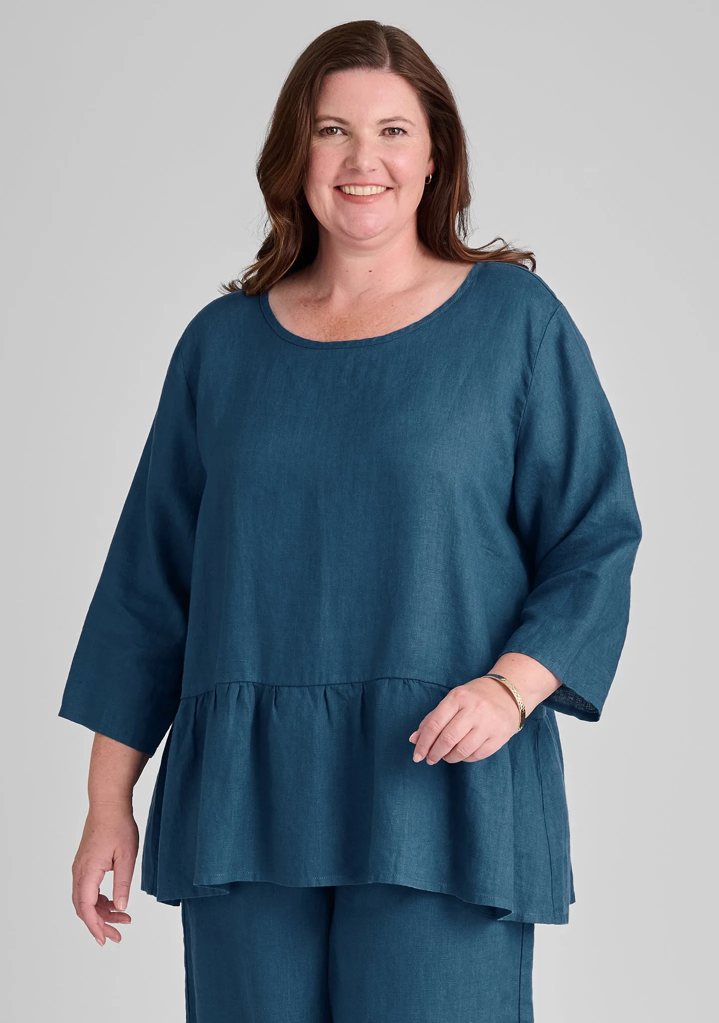 Peplum Tunic - Linen Pullover
