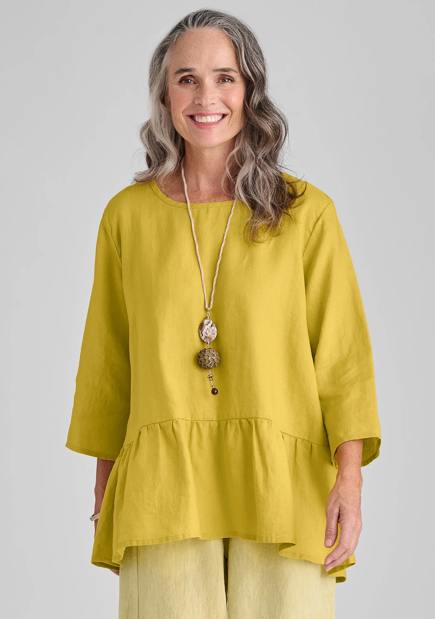 Peplum Tunic - Linen Pullover