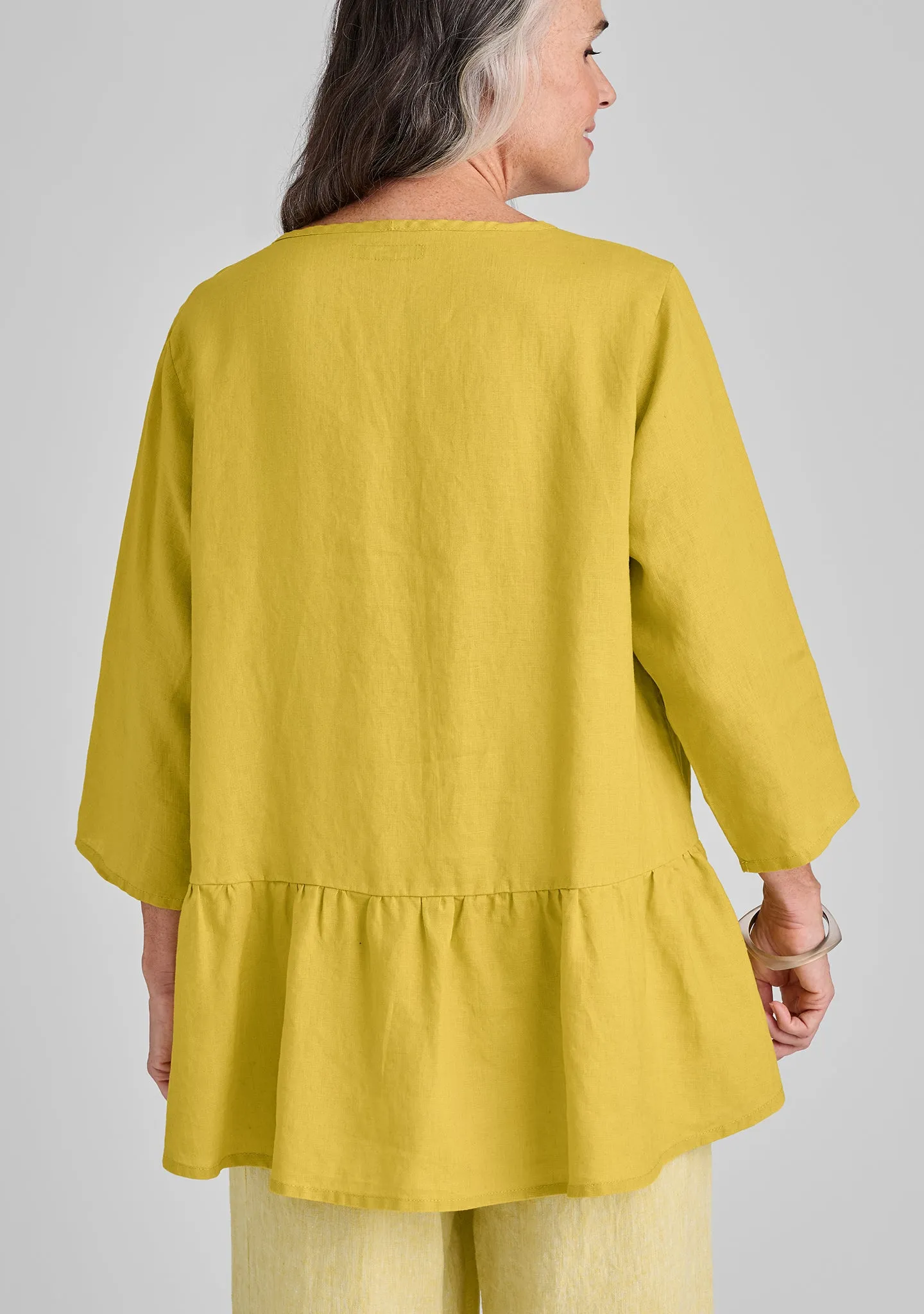 Peplum Tunic - Linen Pullover