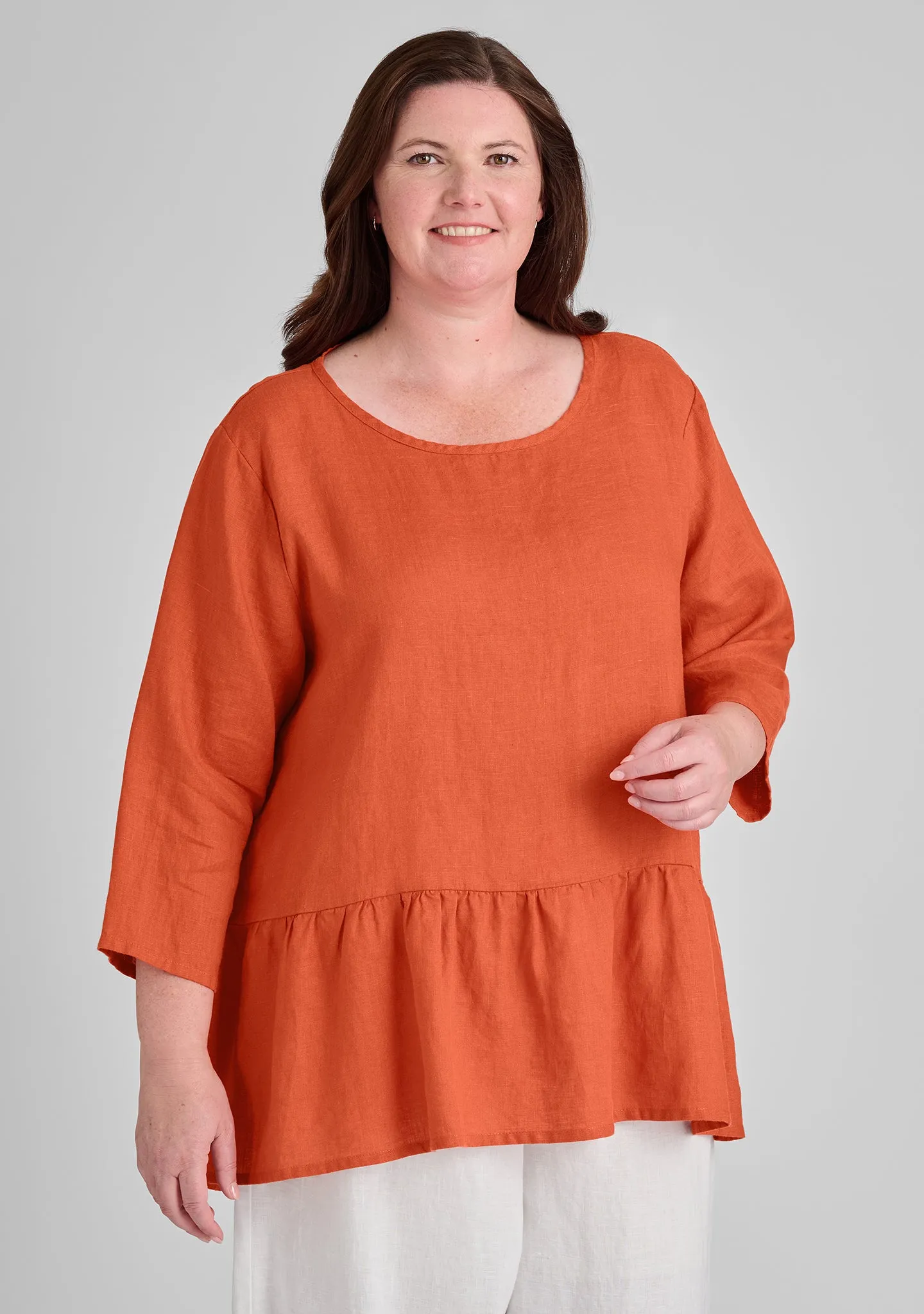 Peplum Tunic - Linen Pullover