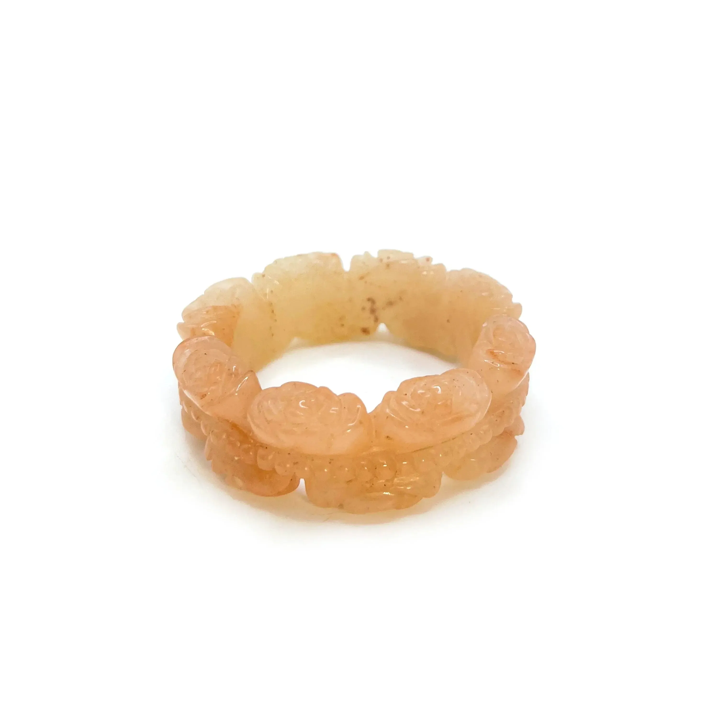Petite Bracelet – Hand-Carved Floral Jade Bangle for Small Wrists