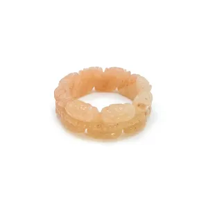 Petite Bracelet – Hand-Carved Floral Jade Bangle for Small Wrists