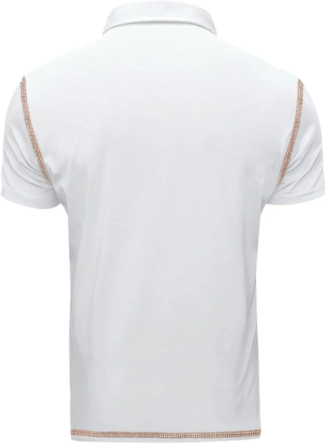 Polo Shirts Men Cotton Blend Short Sleeve Button Slim Fit Color Block Collared Patchwork Summer Tshirts with Pocket