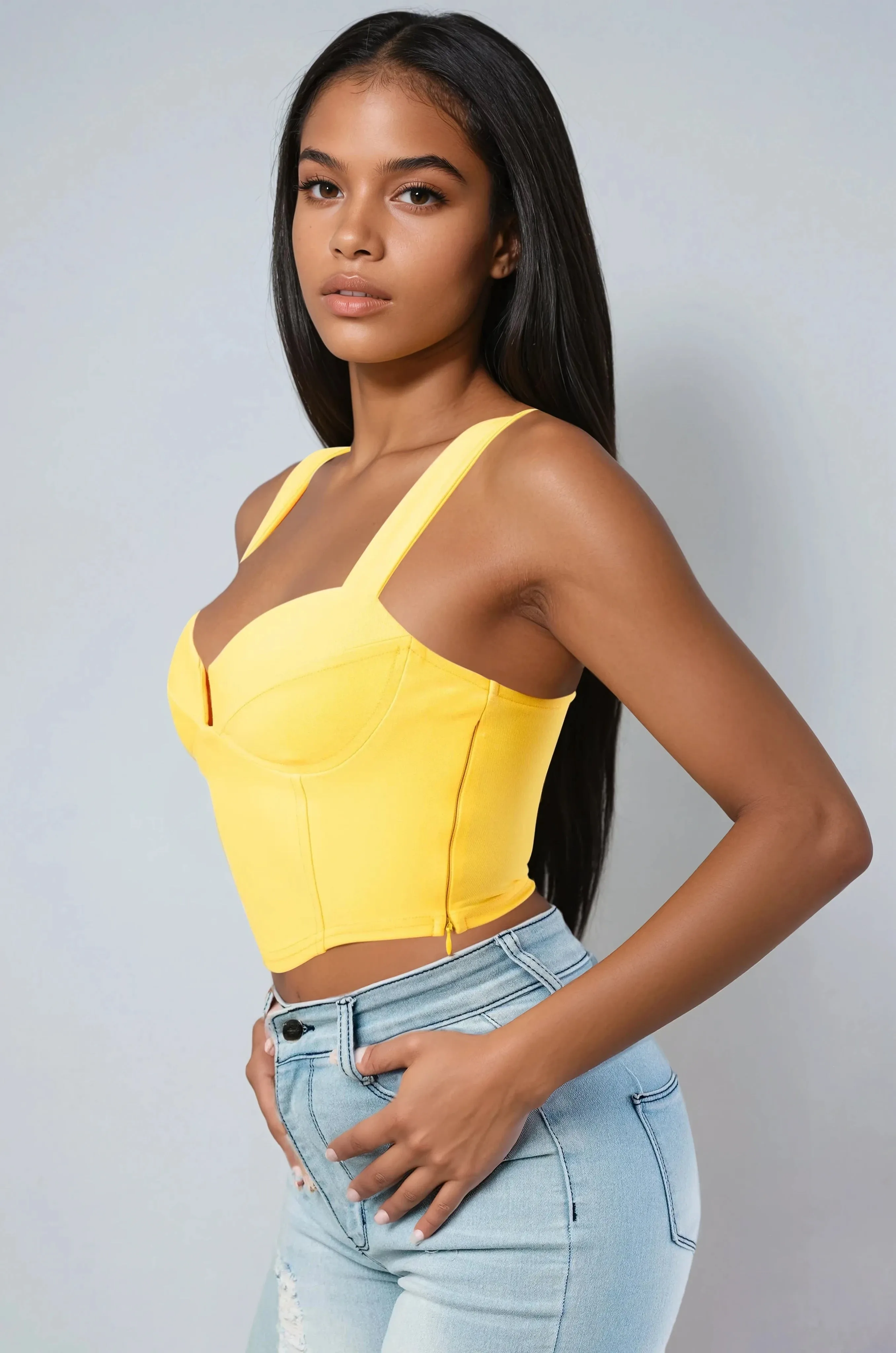 Precision Fit Wire Yellow Crop Top