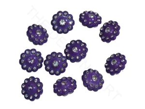 Purple Crystal Acrylic Buttons