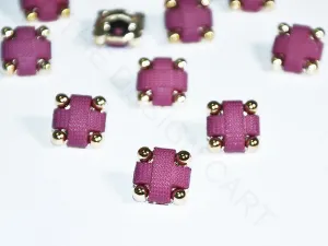 Purple Square Acrylic Buttons
