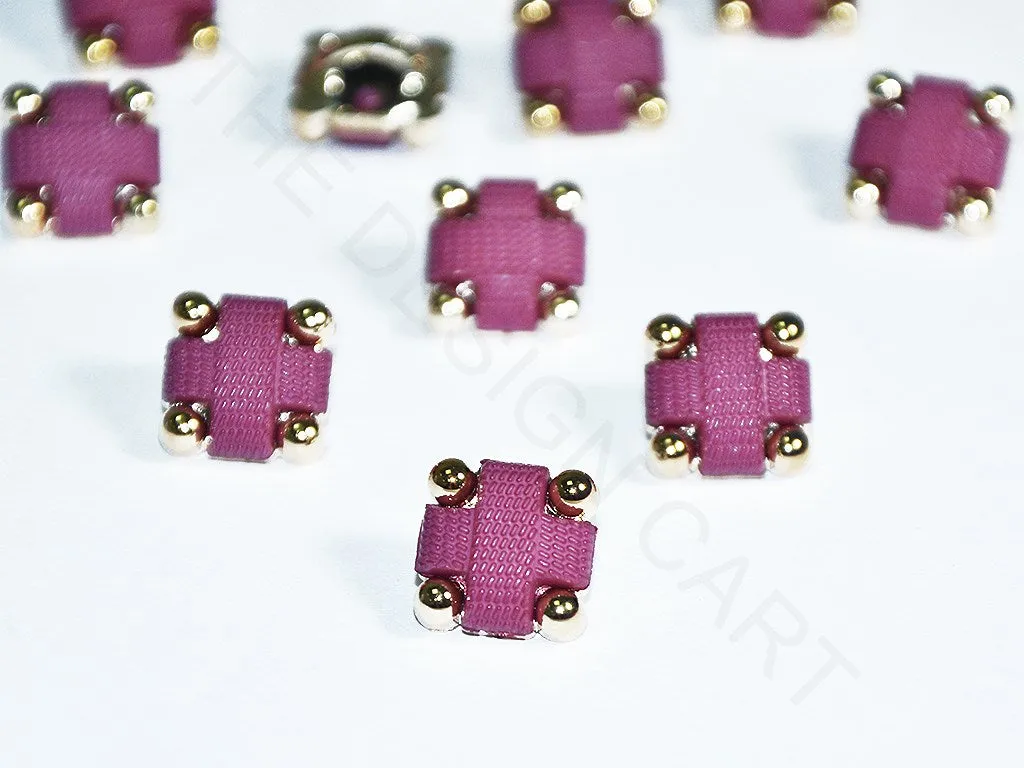 Purple Square Acrylic Buttons