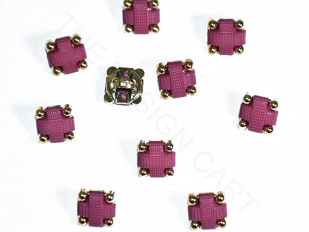 Purple Square Acrylic Buttons