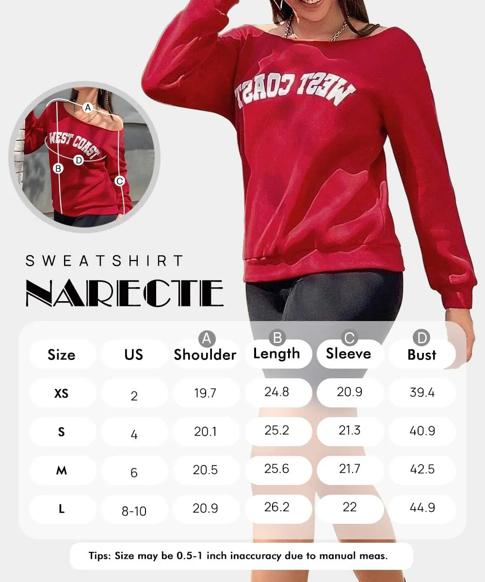 QUCH Womens Oversized Sweatshirt Off Shoulder Sweatshirt Casual Long Sleeve Pullover Sweatshirt Fall Sweaters Shirts Top