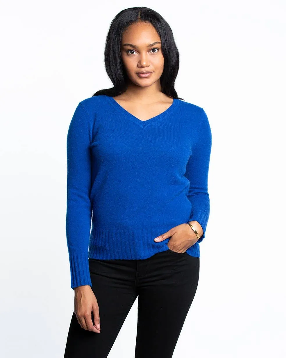 QUINN - KIM CASHMERE V NECK: S / Scarlett Red