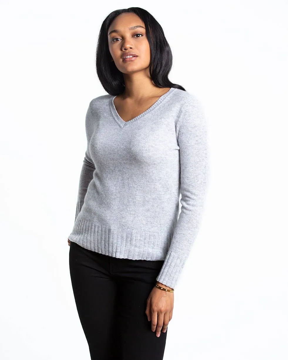 QUINN - KIM CASHMERE V NECK: S / Scarlett Red