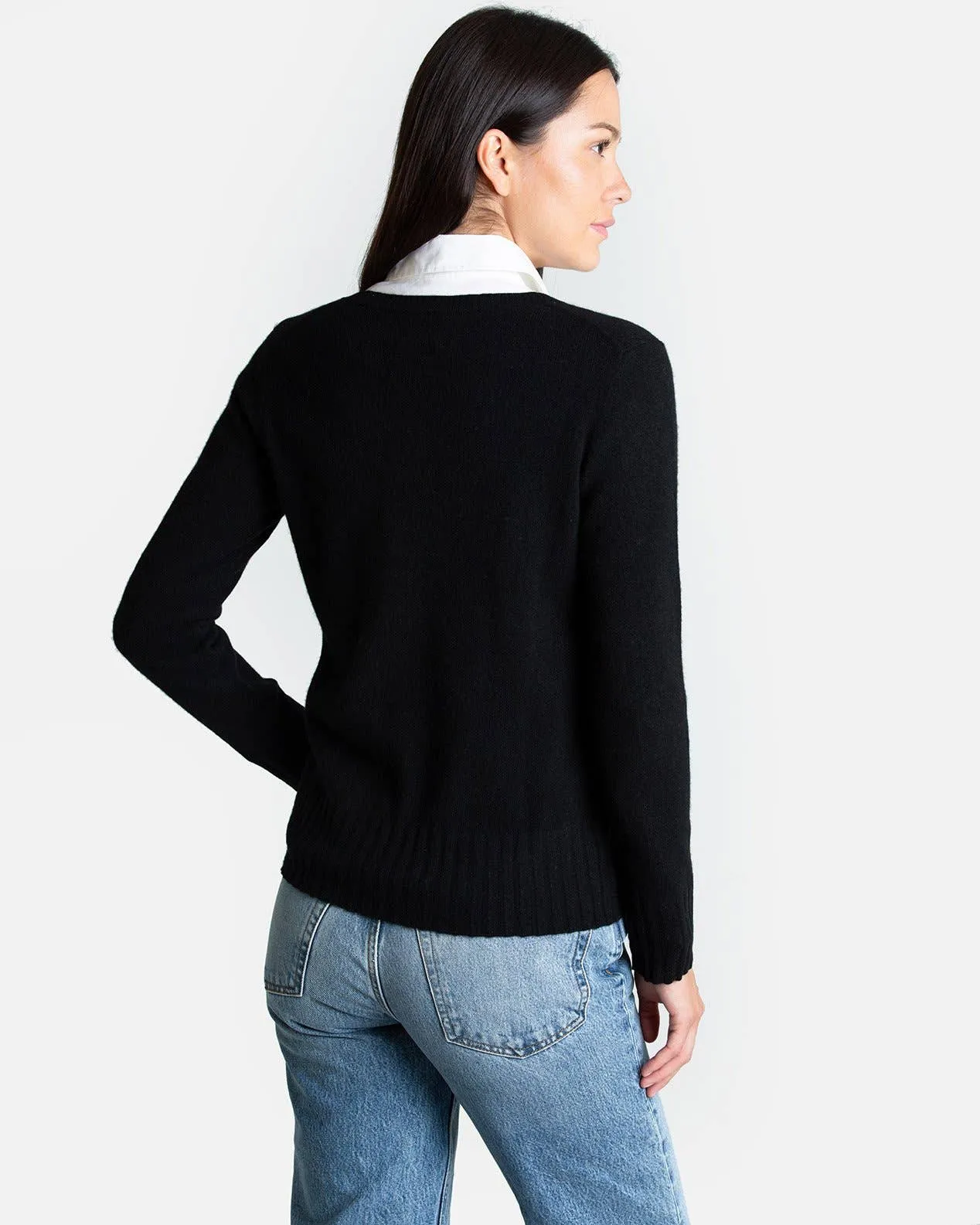 QUINN - KIM CASHMERE V NECK: S / Scarlett Red