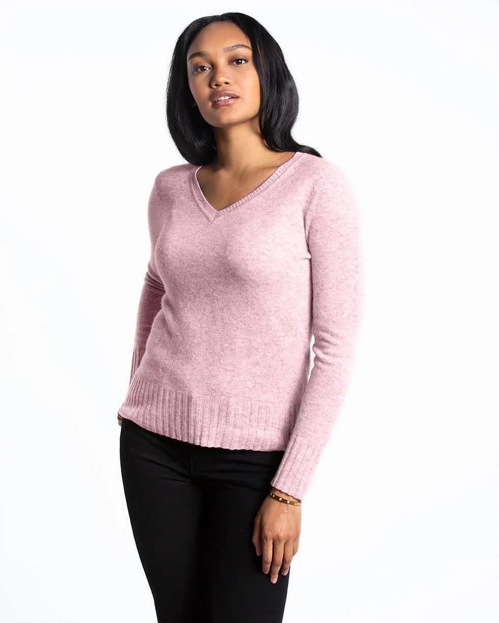 QUINN - KIM CASHMERE V NECK: S / Scarlett Red