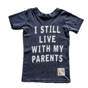 Retro Brand - I Still Live With My Parents Tee in Navy