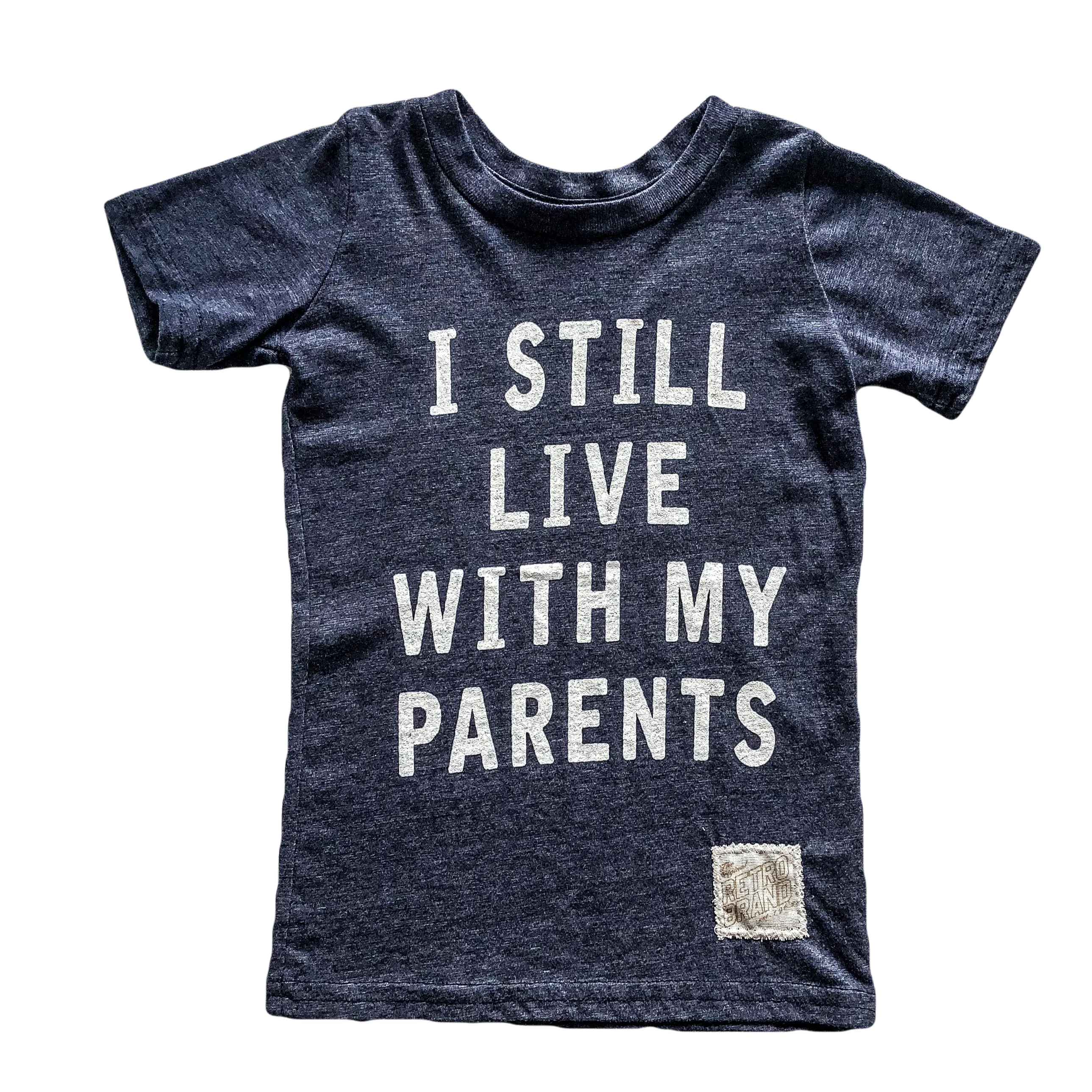 Retro Brand - I Still Live With My Parents Tee in Navy