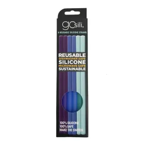 Reusable Silicone Straws - Blue Ombre by GoSili