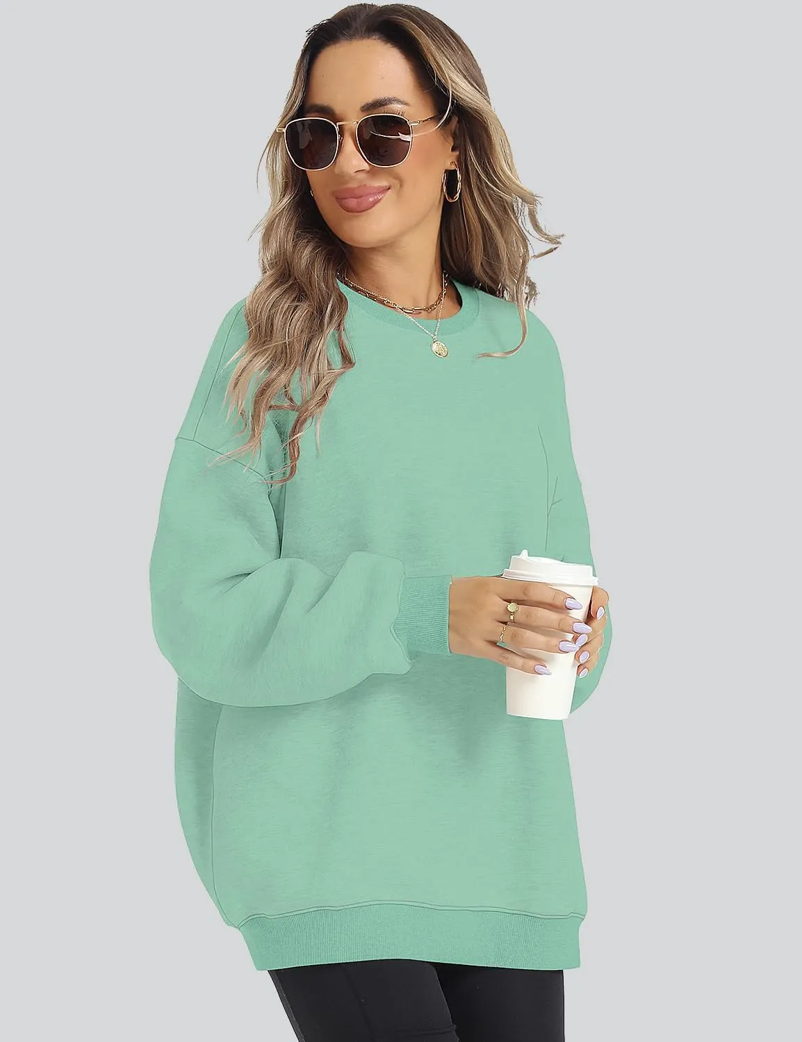 ROYLAMP Womens Oversized Sweatshirts Hoodies Fleece Crewneck Pullover Sweaters Top Fall Fashion Outfits Clothes 2025